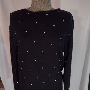 Black sweater with faux crystal highlights